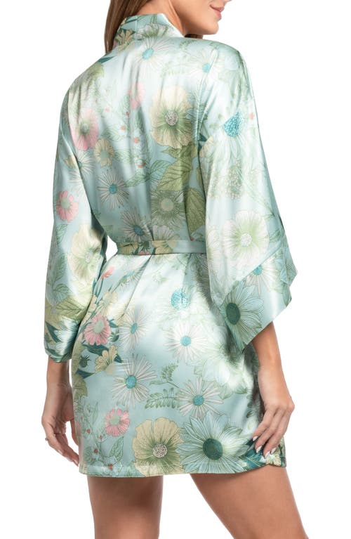 In Bloom By Jonquil Stefani Floral Satin Wrap Robe In Multi