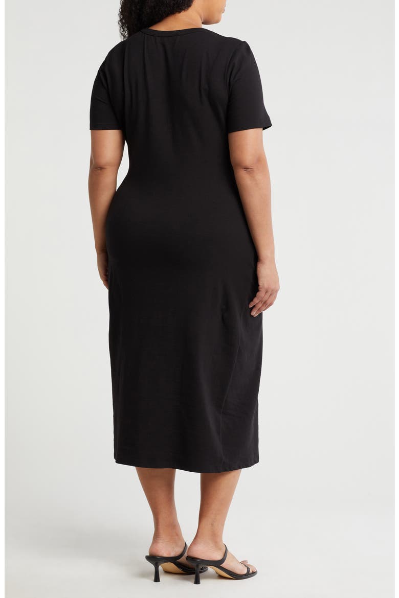 Tie Knot Midi Dress, Alternate, color, BLACK