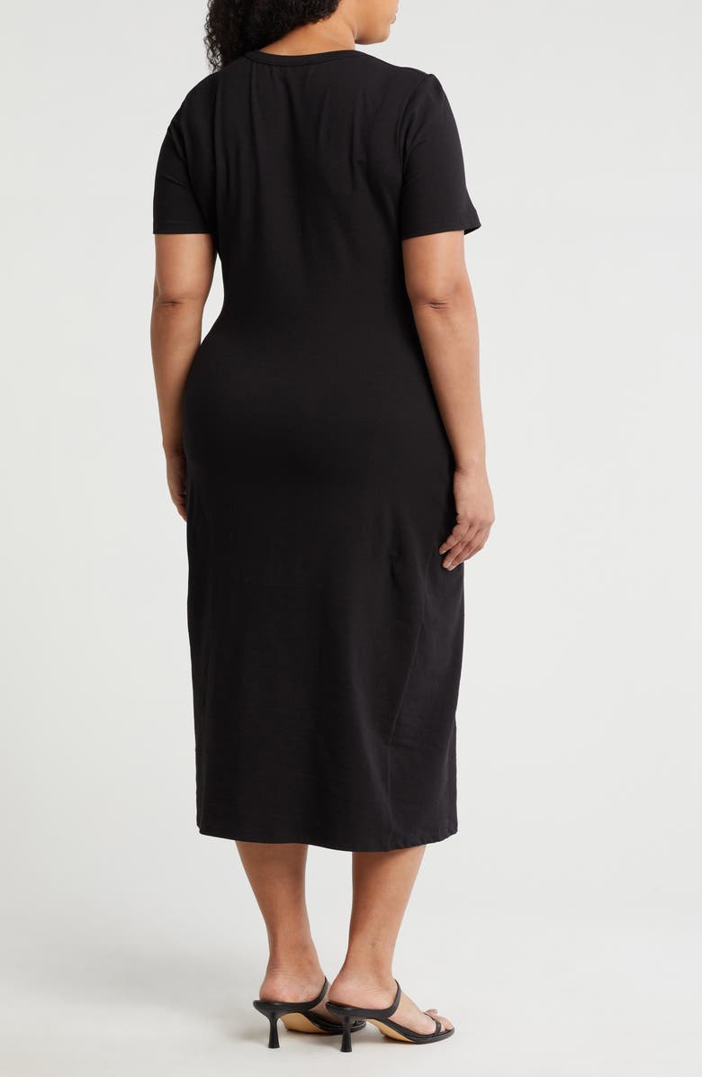 Renee C Tie Knot Midi Dress, Alternate, color, Black