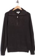 JASON WU Quarter Zip Ribbed Sweater