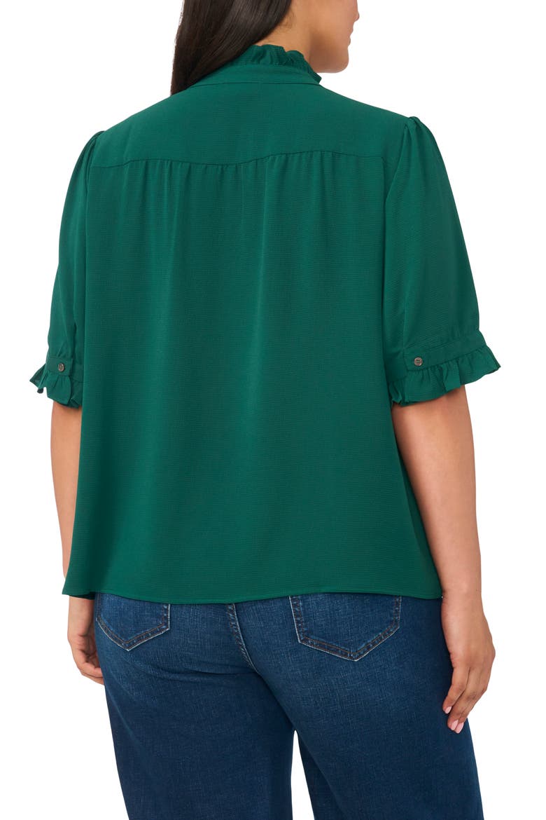 Ruffle Neck Top, Alternate, color, ALPINE GREEN