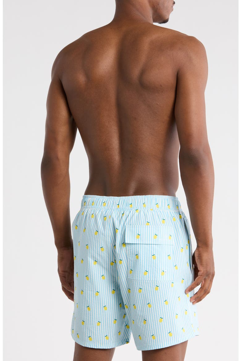 Lemon Seersucker Swim Trunks, Alternate, color, SKY BLUE COMBO