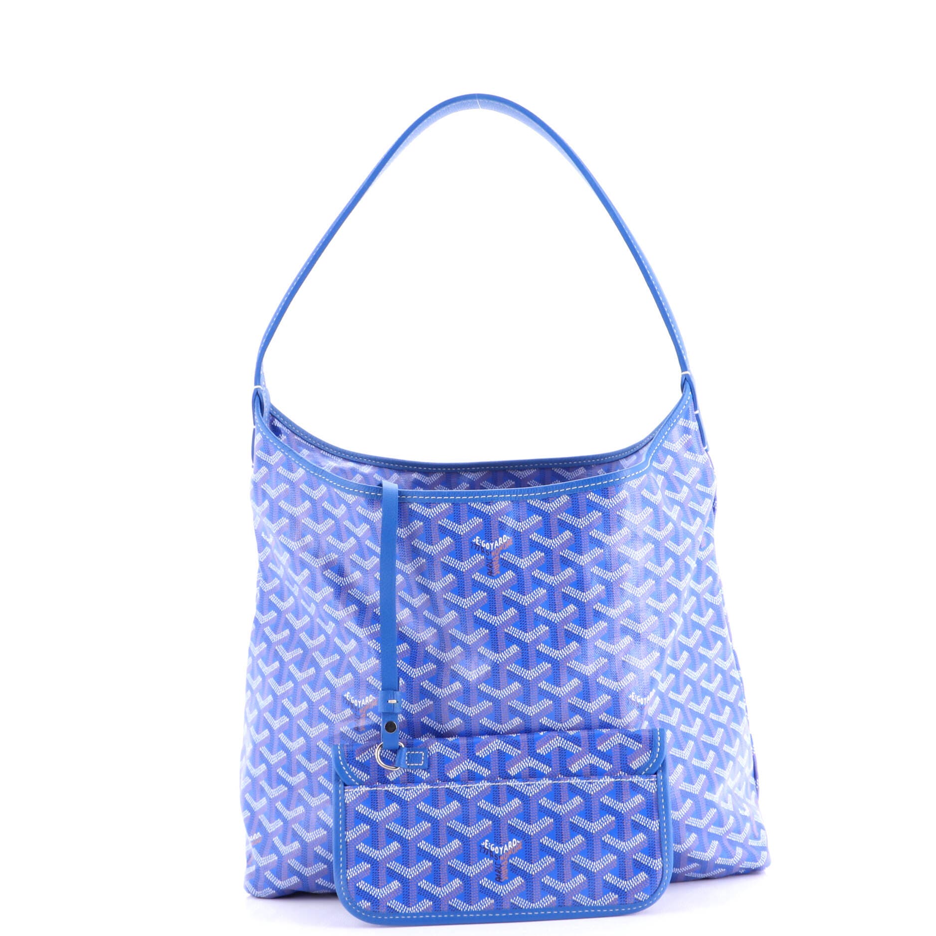 Pre-Owned Goyard Boheme Hobo Coated Canvas, Alternate, color, Blue