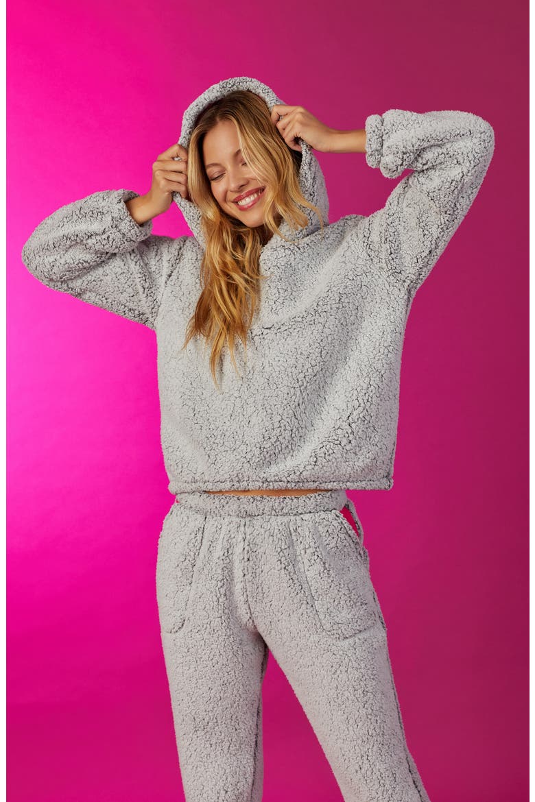 Teddy Lounge Hoodie (Nordstrom Exclusive), Alternate, color, GREY