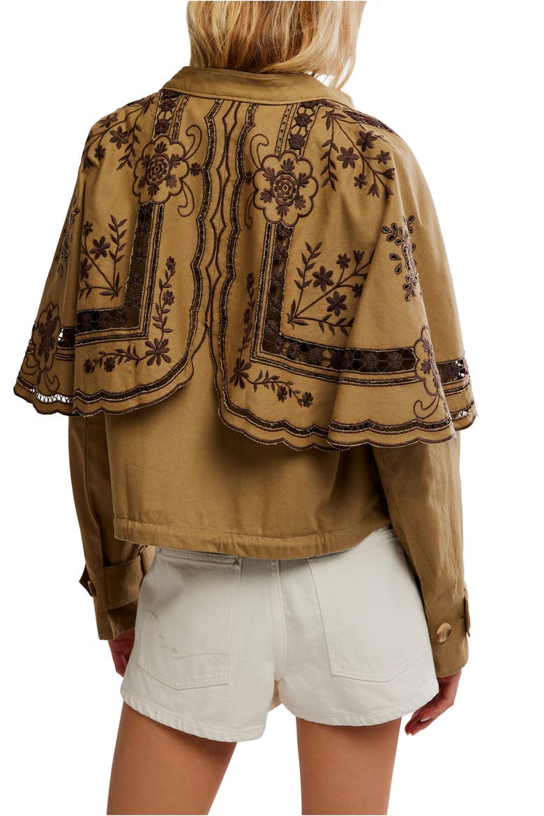 Bali Hideaway Cutwork & Embroidery Cotton Jacket, Alternate, color, OLIVE COMBO
