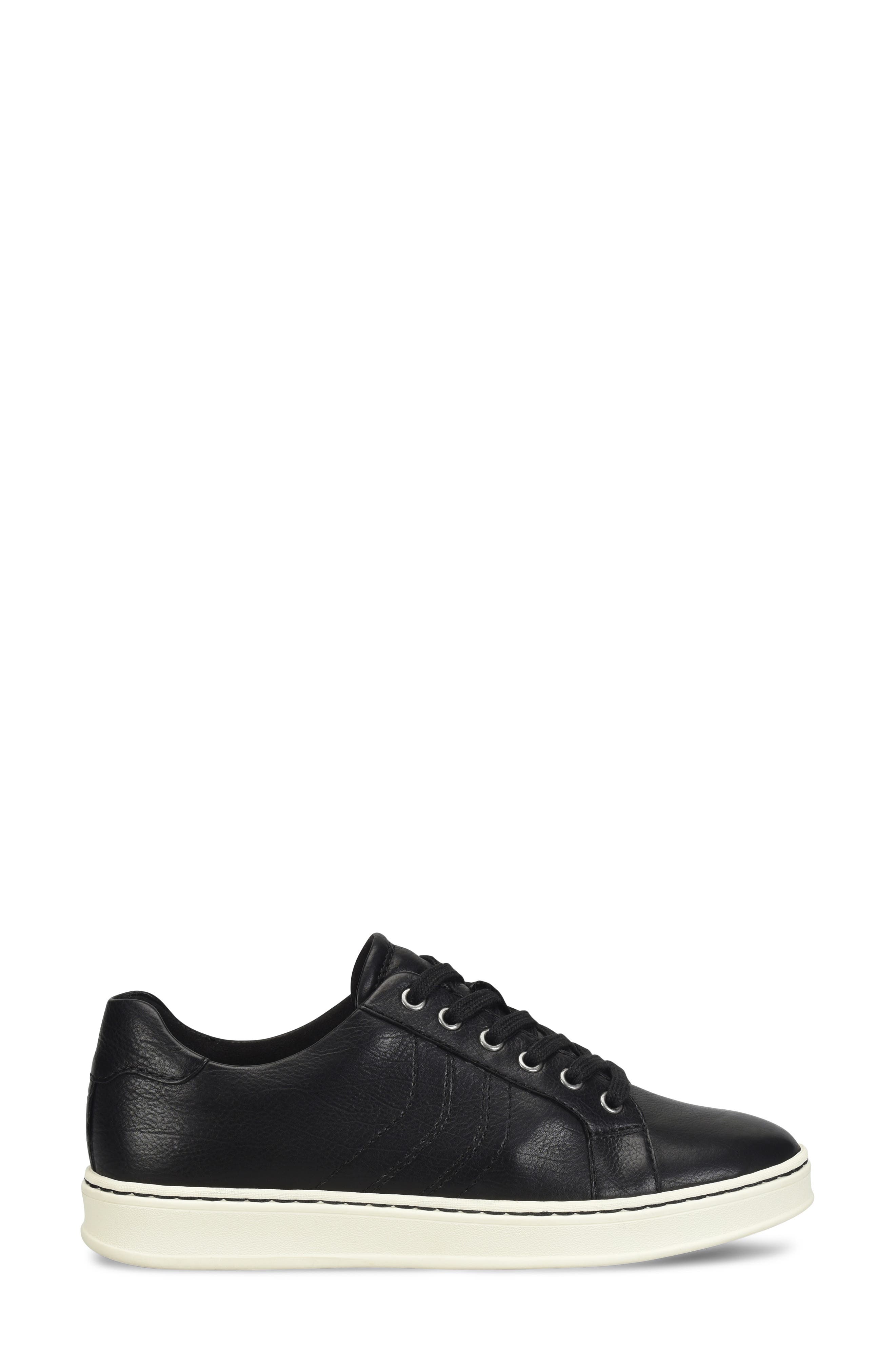 Amina Leather Sneaker, Alternate, color, BLACK LEATHER