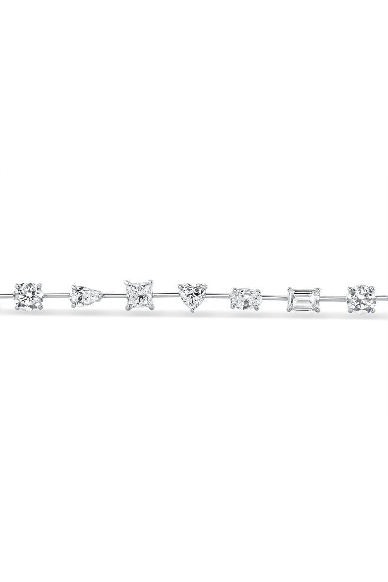 9Ct Mixed Cut Spaced Diamond Tennis Bracelet 14k Gold Lab Grown 7", Alternate, color, 14k White Gold