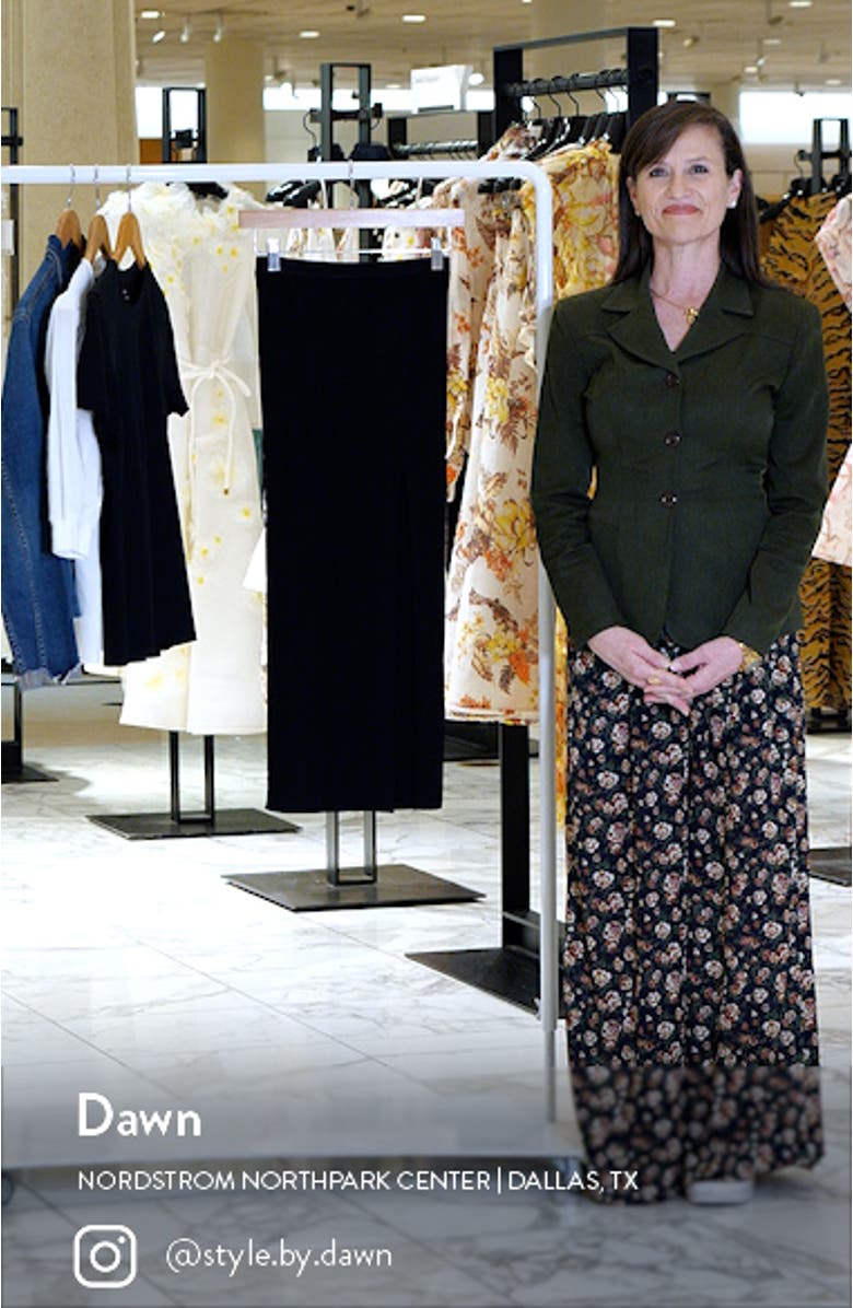 Shine Ribbed Slit Midi Skirt, sales video thumbnail