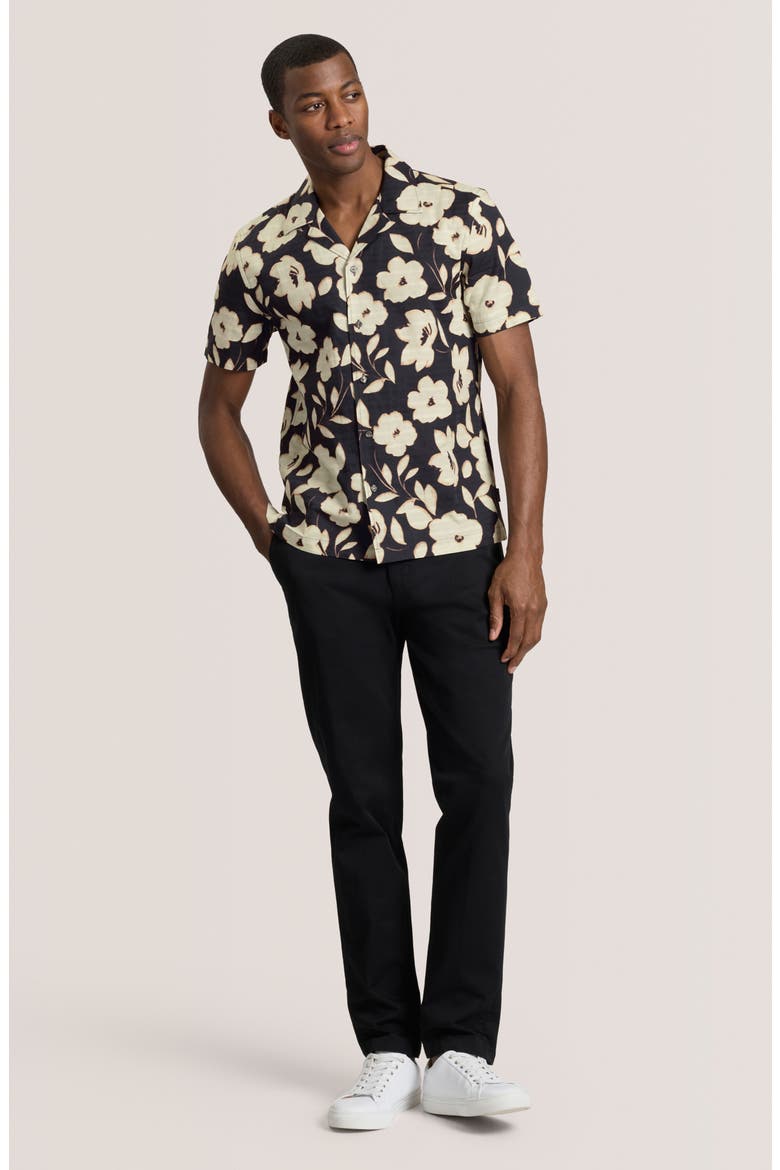 Floral Print Camp Shirt, Alternate, color, BLACK BEAUTY