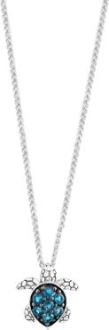 EFFY Sterling Silver London Blue Topaz Turtle Pendant Necklace