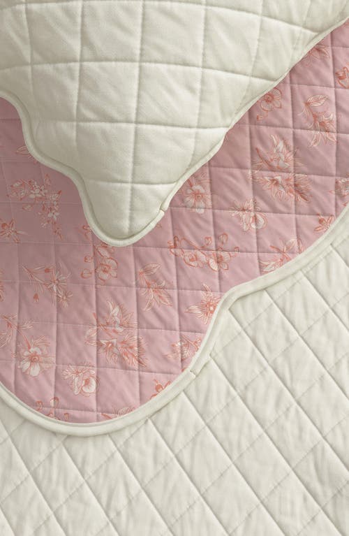 Woven & Weft Floral Cotton Quilt & Sham Set In Spring Petals Peach