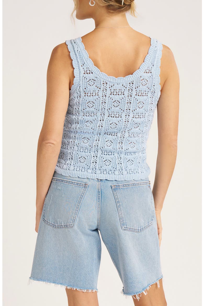 Lior Scoop Neck Crochet Tank, Alternate, color, SKY