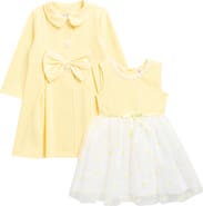 BLUEBERI boulevard Kids' Textured Knit Party Dress & Coat Set