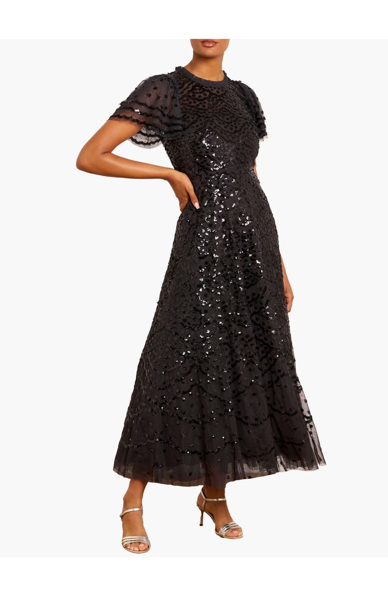 Needle & Thread Deco Dot Ankle Gown, Main, color, Graphite