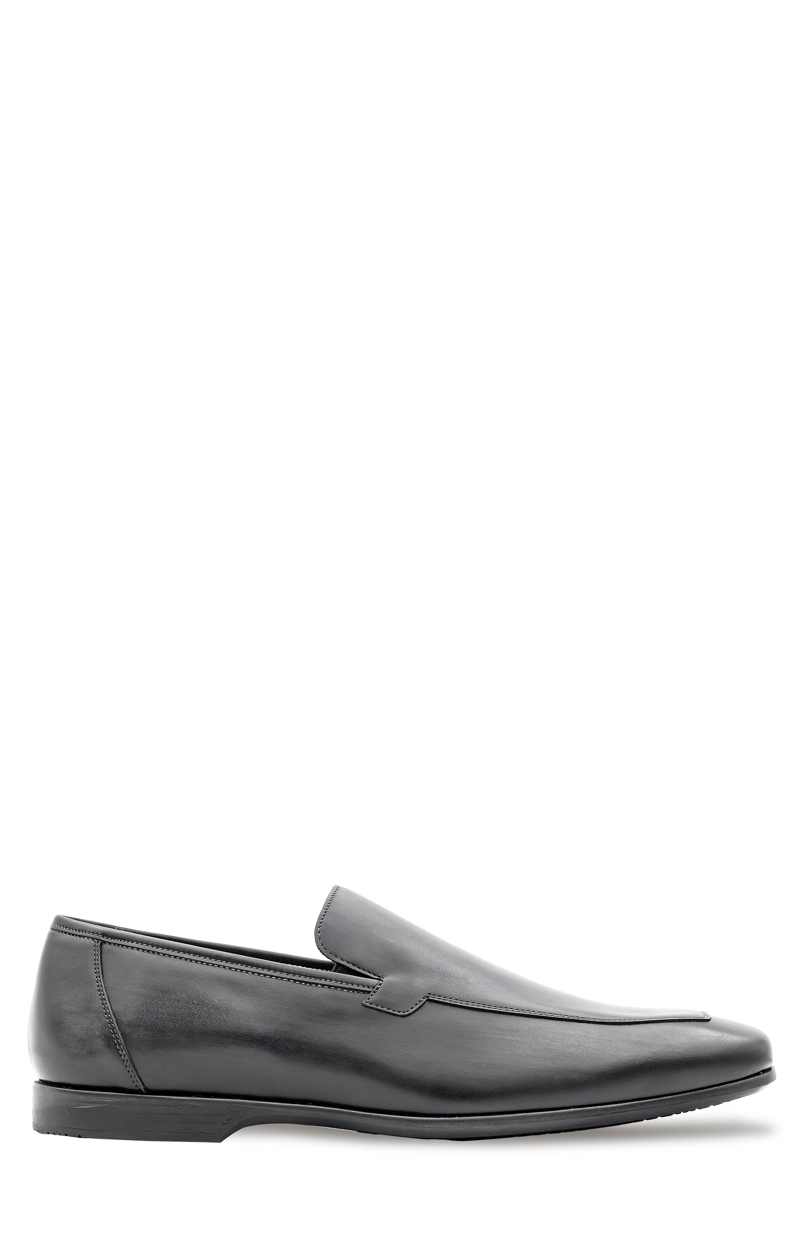 Mezlan Apron Toe Leather Loafer, Alternate, color, Black