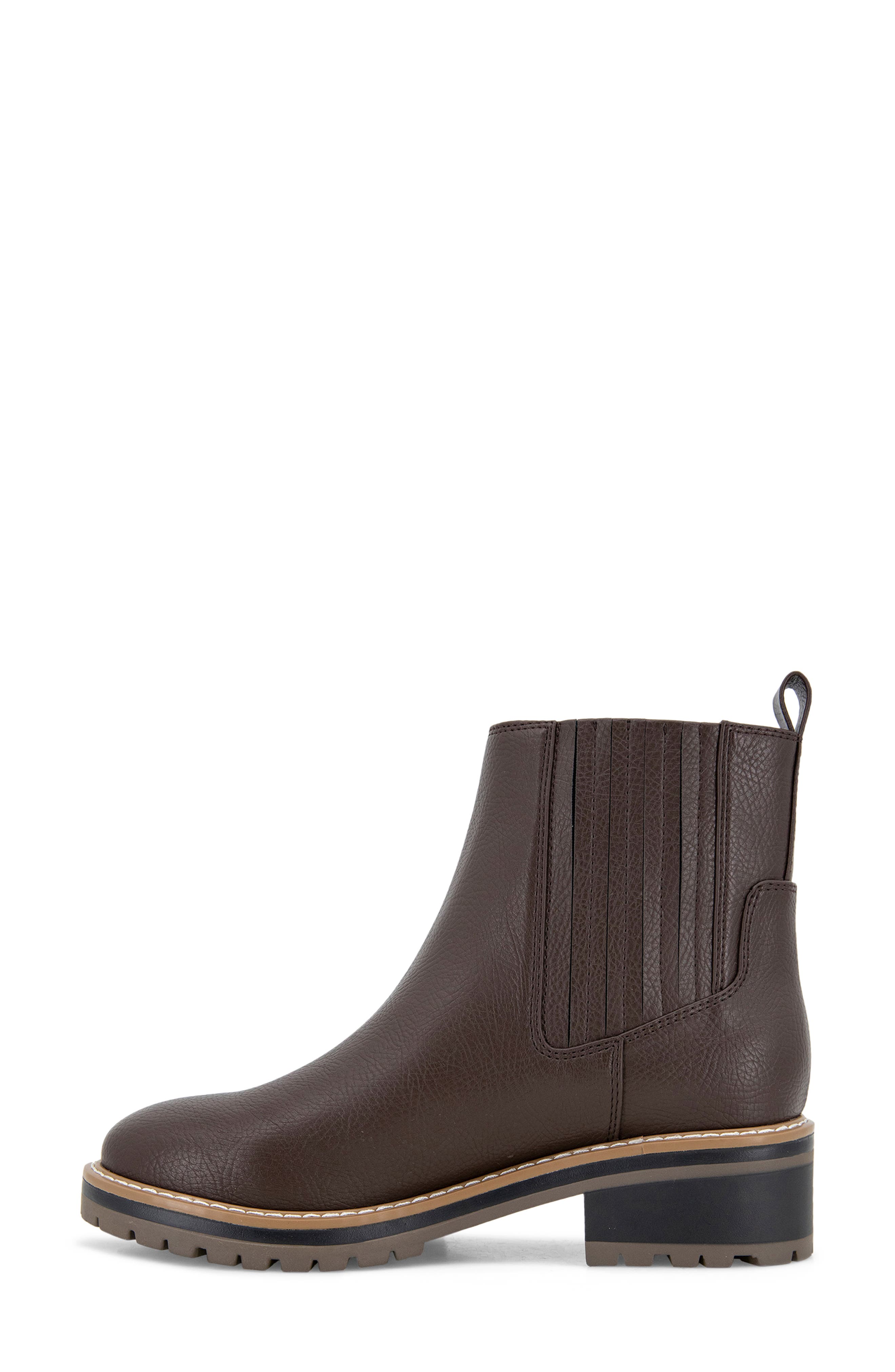 Kensie Koda Lug Sole Chelsea Boot, Alternate, color, Brown Pu