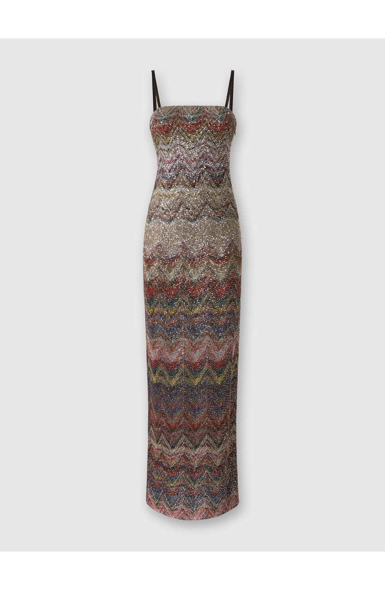 Missoni Bustier Long Dress With Zigzag Pattern, Main, color, Multicoloured