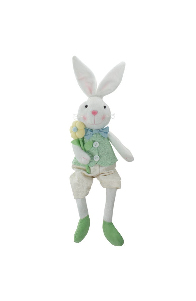 Northlight Boy Bunny Rabbit Easter and Spring Figure - 24" - Green, Main, color, White