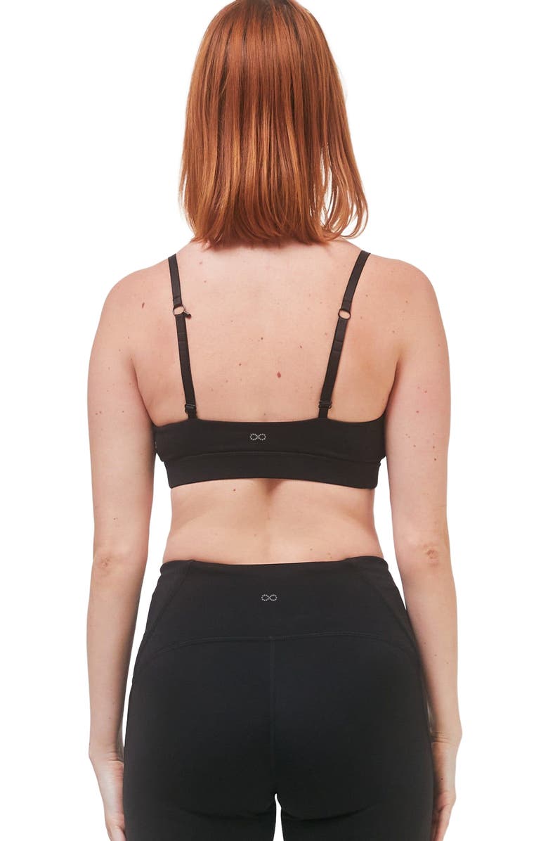 Rebody Active Uplift V Neck Sports Bralette, Alternate, color, Metropolis Black