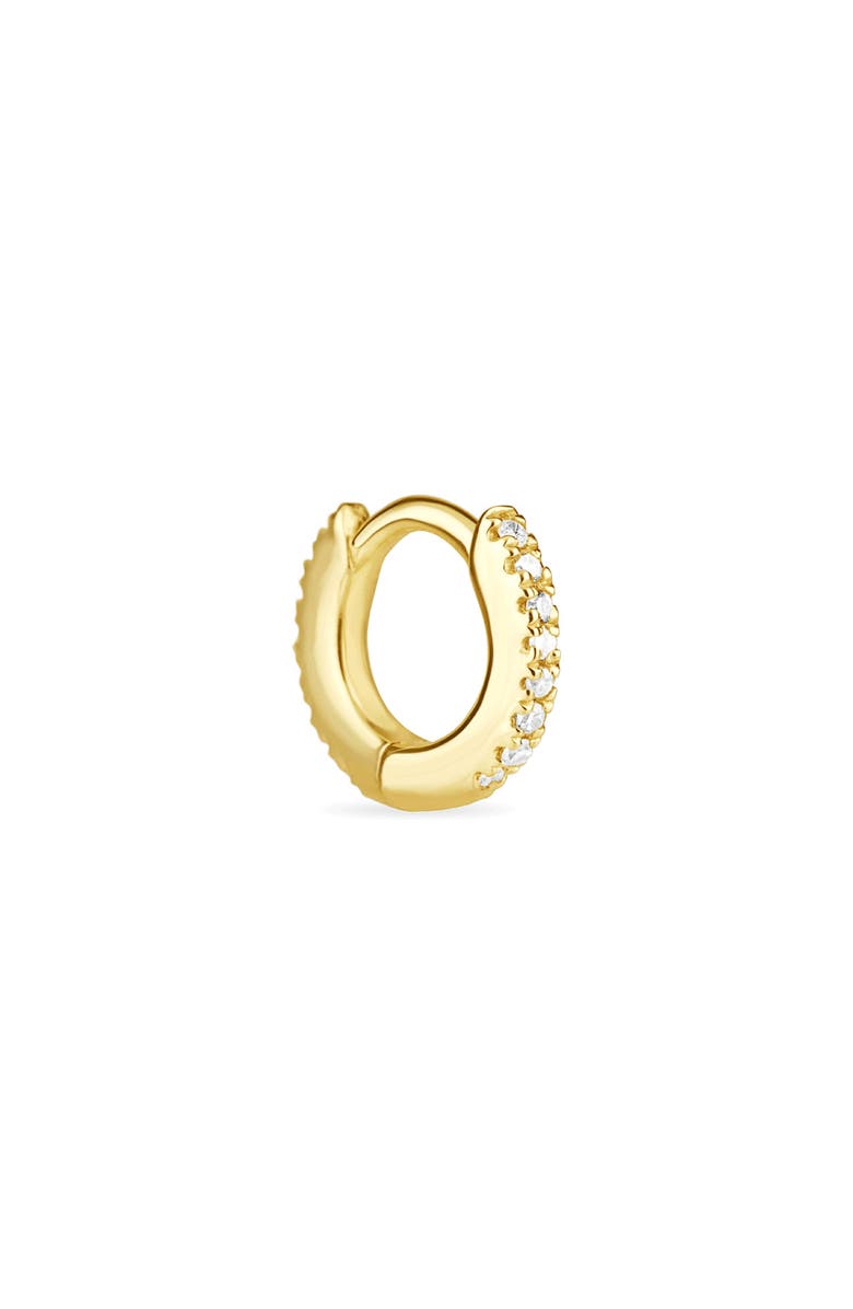 STONE AND STRAND Second Hole Pavè Diamond Huggie Hoop Earring, Main, color,