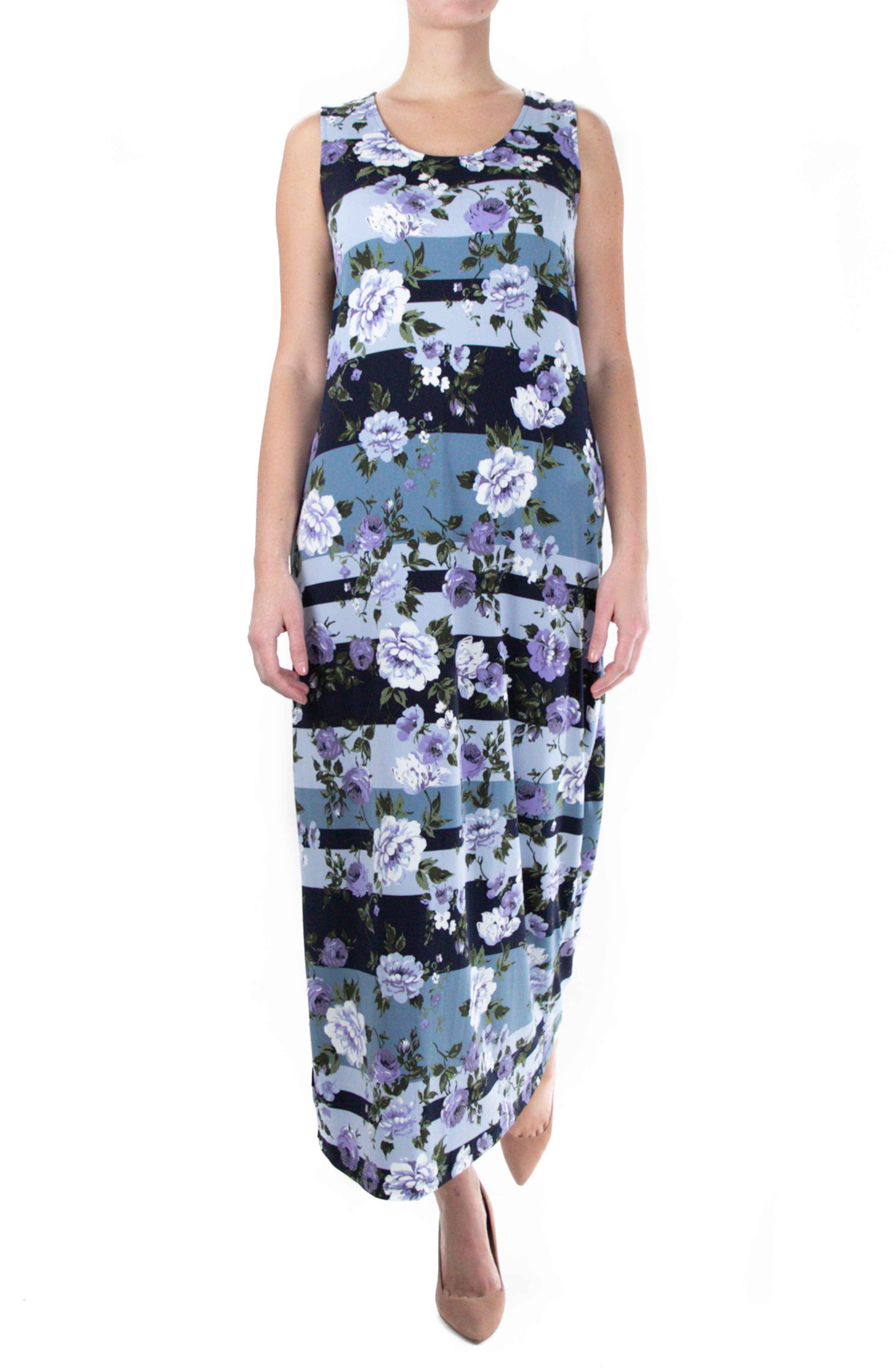 Nina Leonard Patterned Maxi Dress