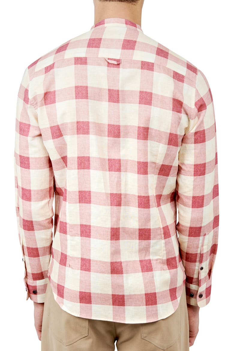 Nash Plaid Mandarin Collar Long Sleeve Shirt, Alternate, color, IVORY MULTI