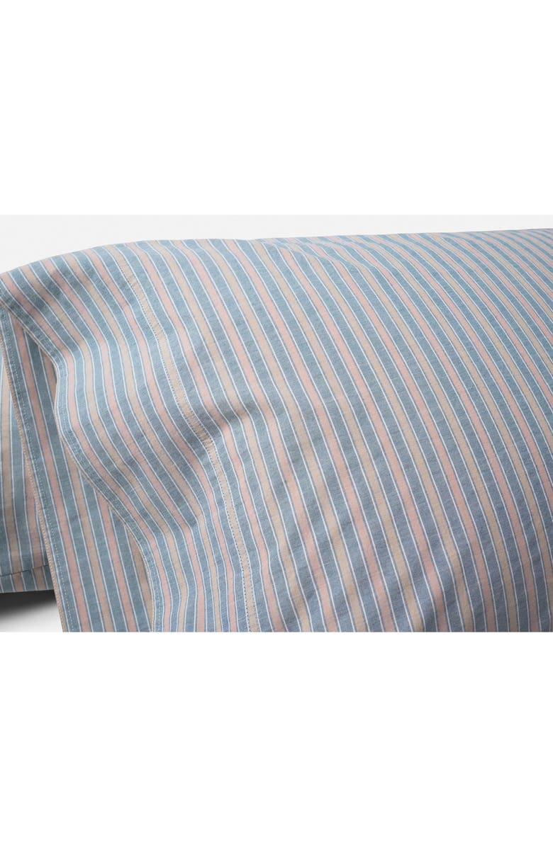 Coyuchi Stripe Crinkled Organic Cotton Percale Pillowcases, Alternate, color, Indigo Stripe