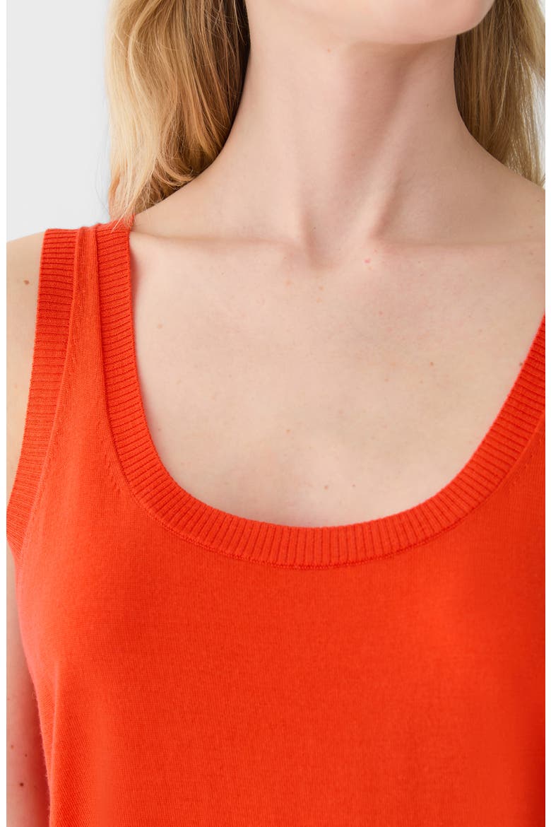 Scoop Neck Merino Wool Sweater Tank, Alternate, color, ORANGE POPPY