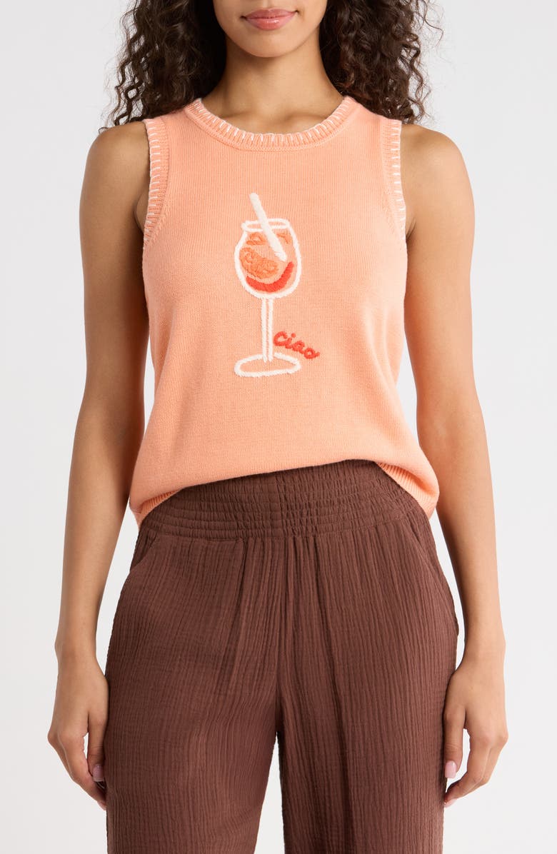 Marine Layer Marisol Cotton Sweater Vest, Main, color, Aperol
