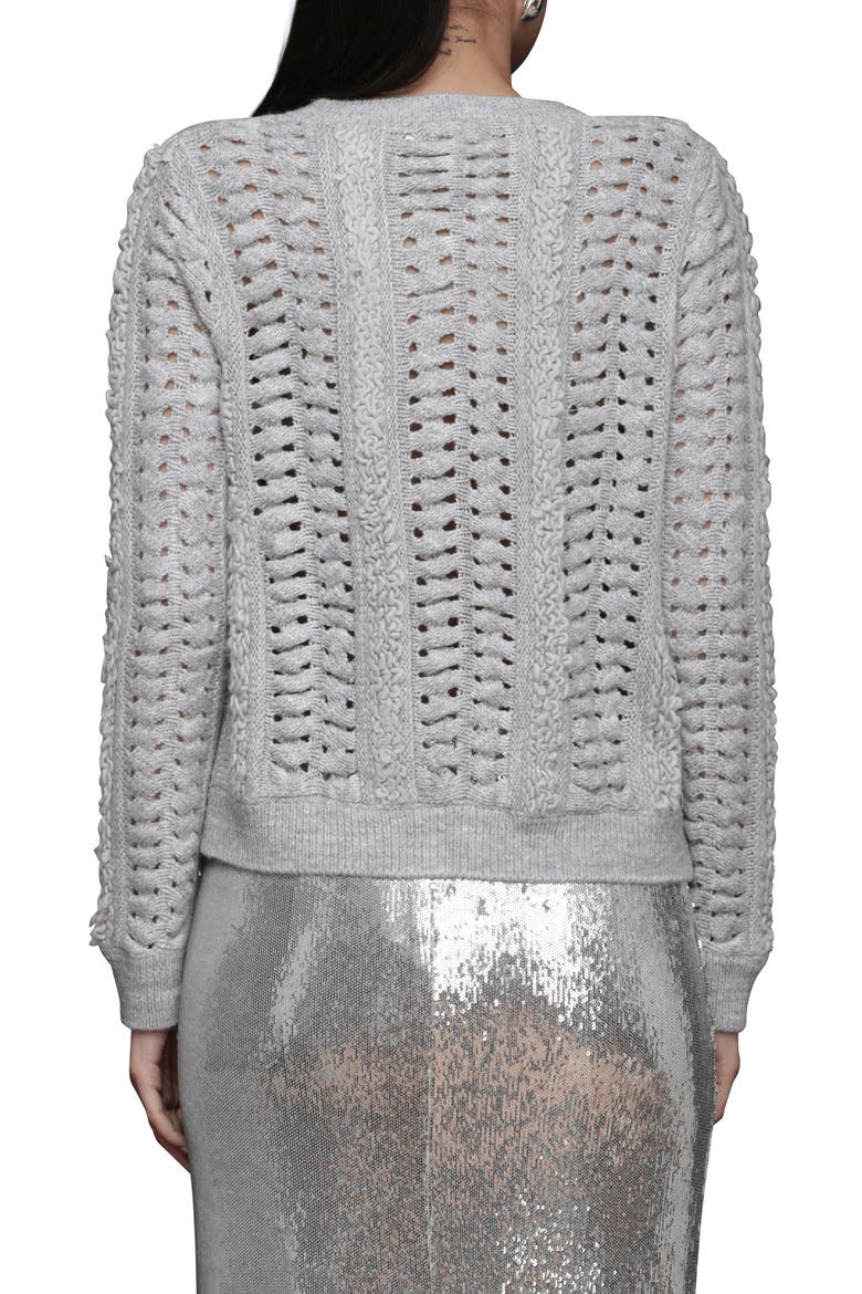 Open Stitch Cardigan, Alternate, color, GREY