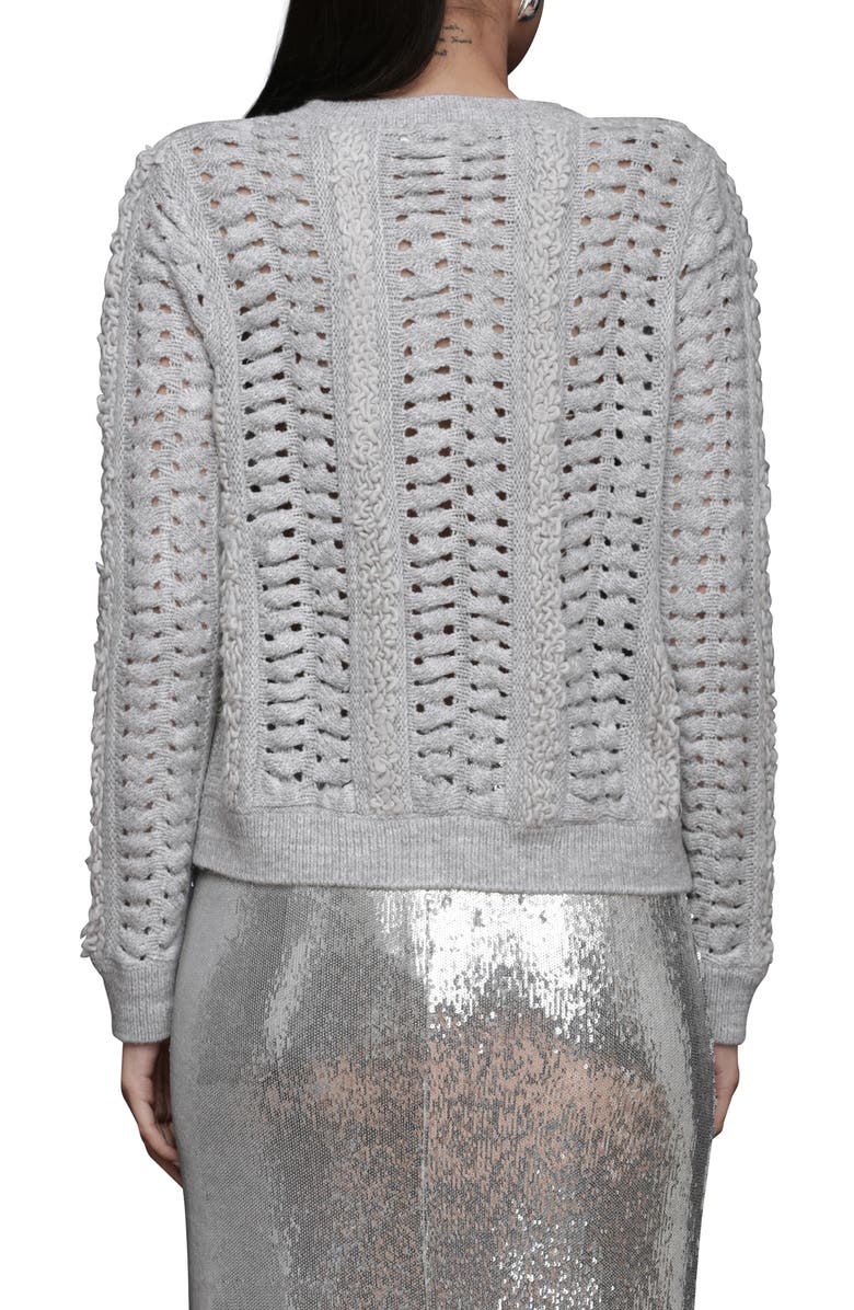 Avec Les Filles Open Stitch Cardigan, Alternate, color, Grey