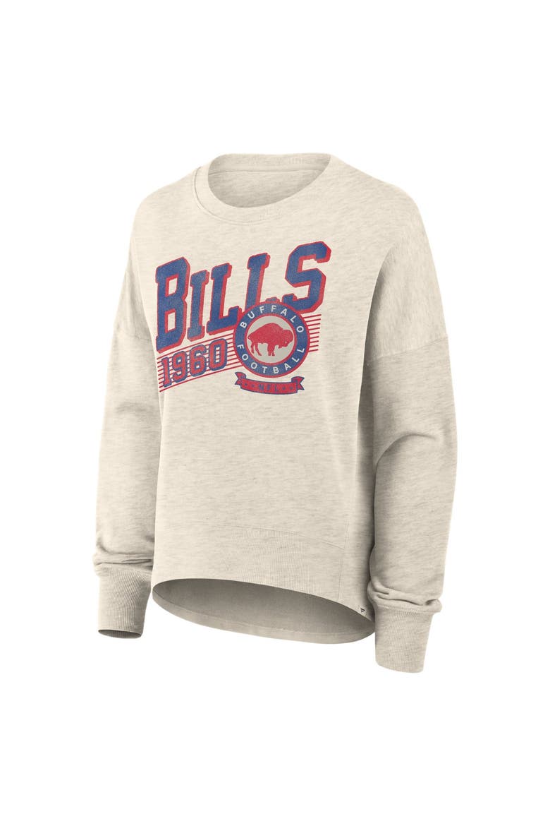 Women's Fanatics Cream Buffalo Bills Oversized Heritage Sweatshirt, Alternate, color, Cream
