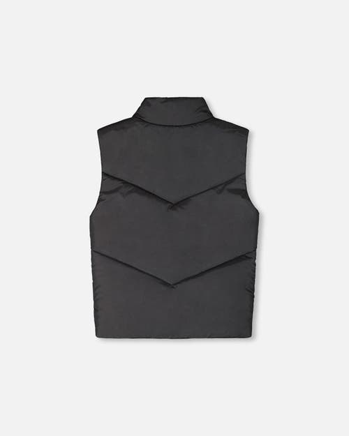 Deux Par Deux Quilted Mid-season Sleeveless Vest In Black