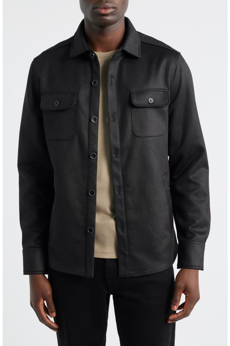 Andreas Faux Suede Overshirt, Main, color, BLACK