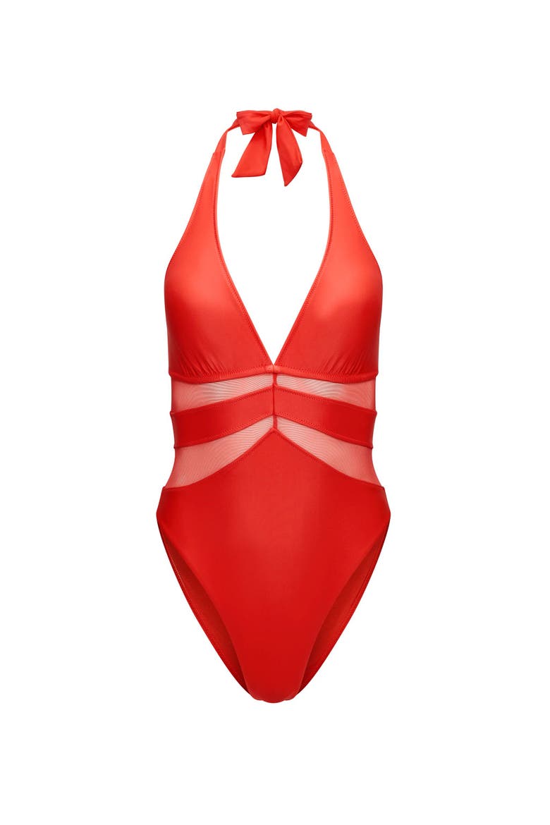 Rikki Swimwear One Piece Swimsuit, Alternate, color, Dark orange