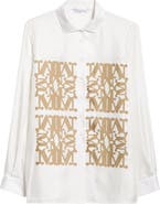 Max Mara Legno Monogram Print Silk Twill Shirt