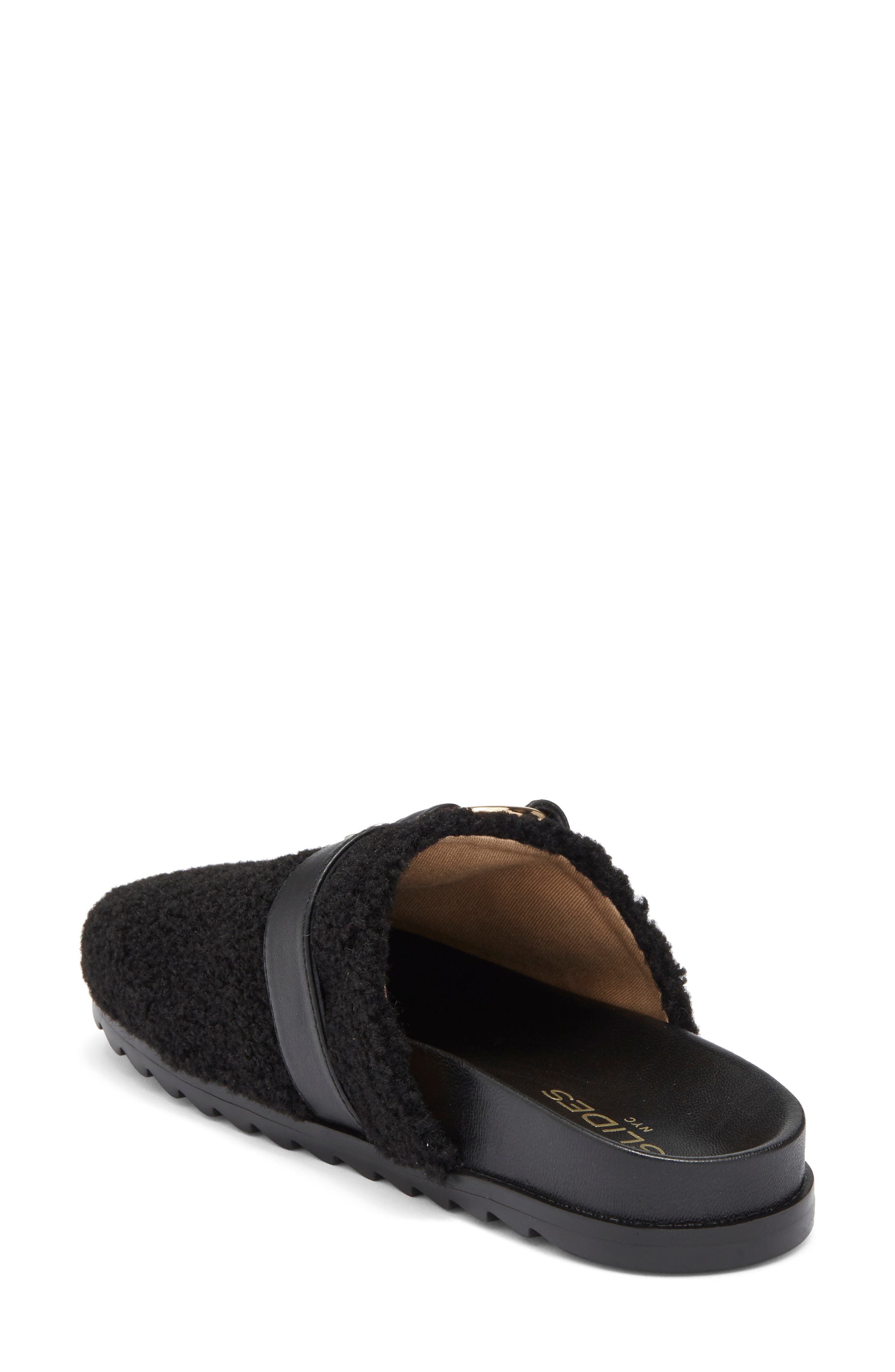 JSlides Rosie Faux Shearling Mule, Alternate, color, Black