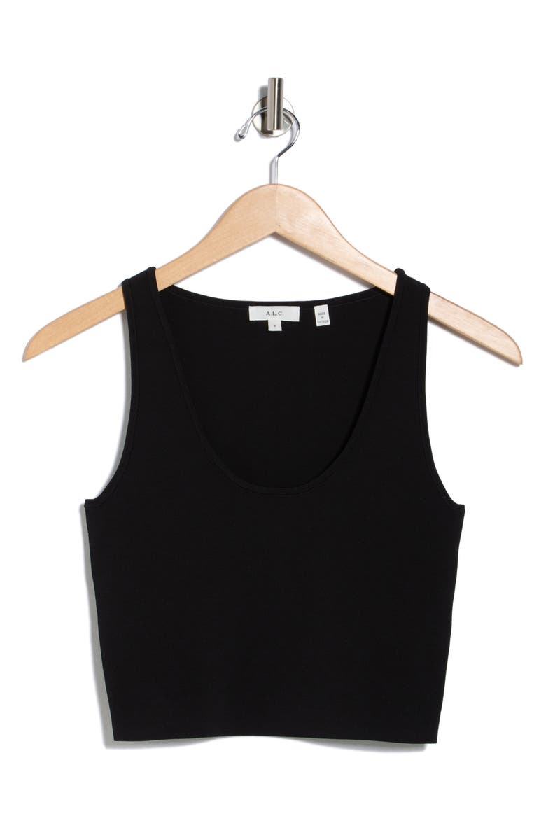A.L.C. Cleo Scoop Neck Tank, Alternate, color, Black