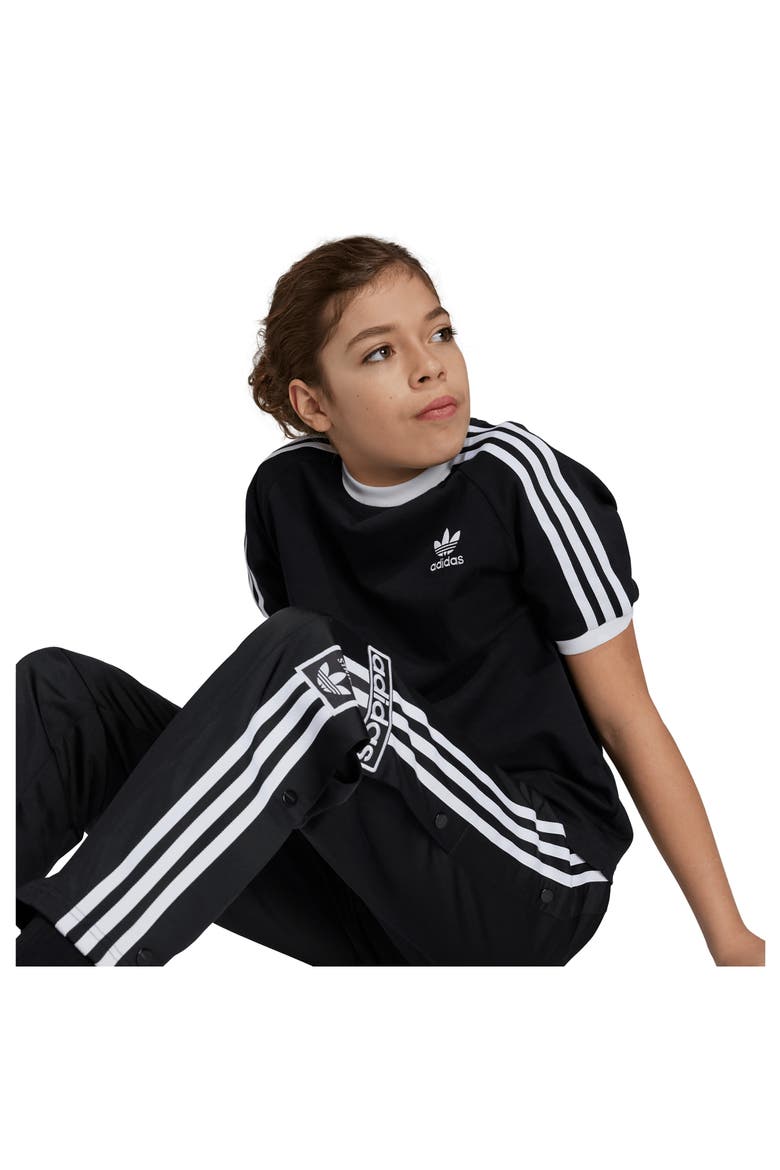 Kids' Adibreak Recycled Polyester Track Pants, Alternate, color, BLACK/WHIT