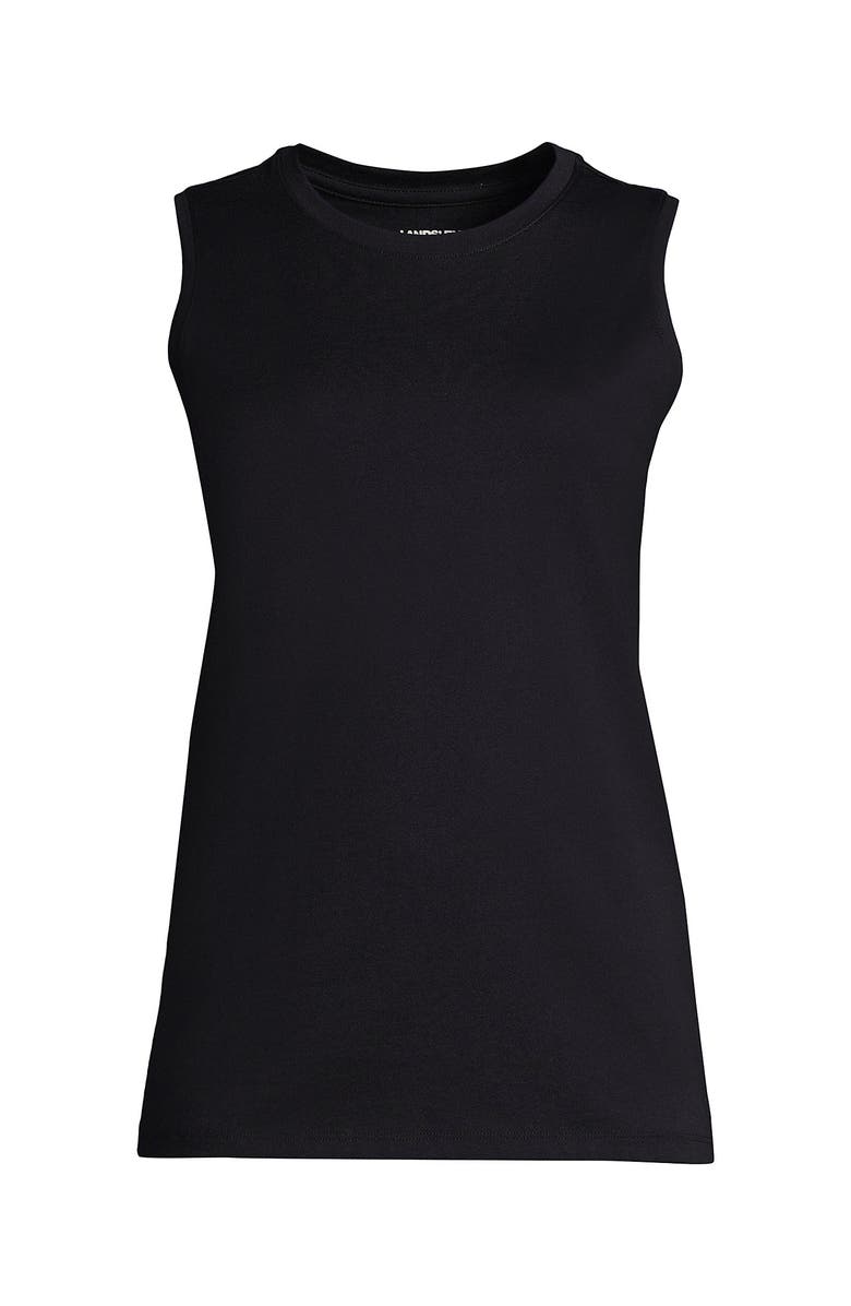 Lands' End Supima Cotton Tank Top, Alternate, color, Black