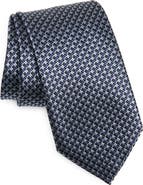 ZEGNA TIES Paglie Geometric Pattern Silk Tie