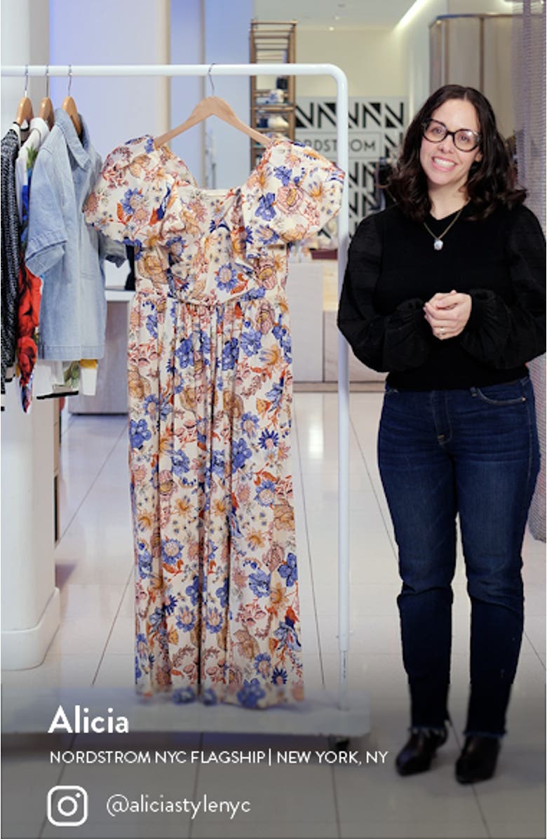 Francesca Print Puff Sleeve Maxi Dress, sales video thumbnail