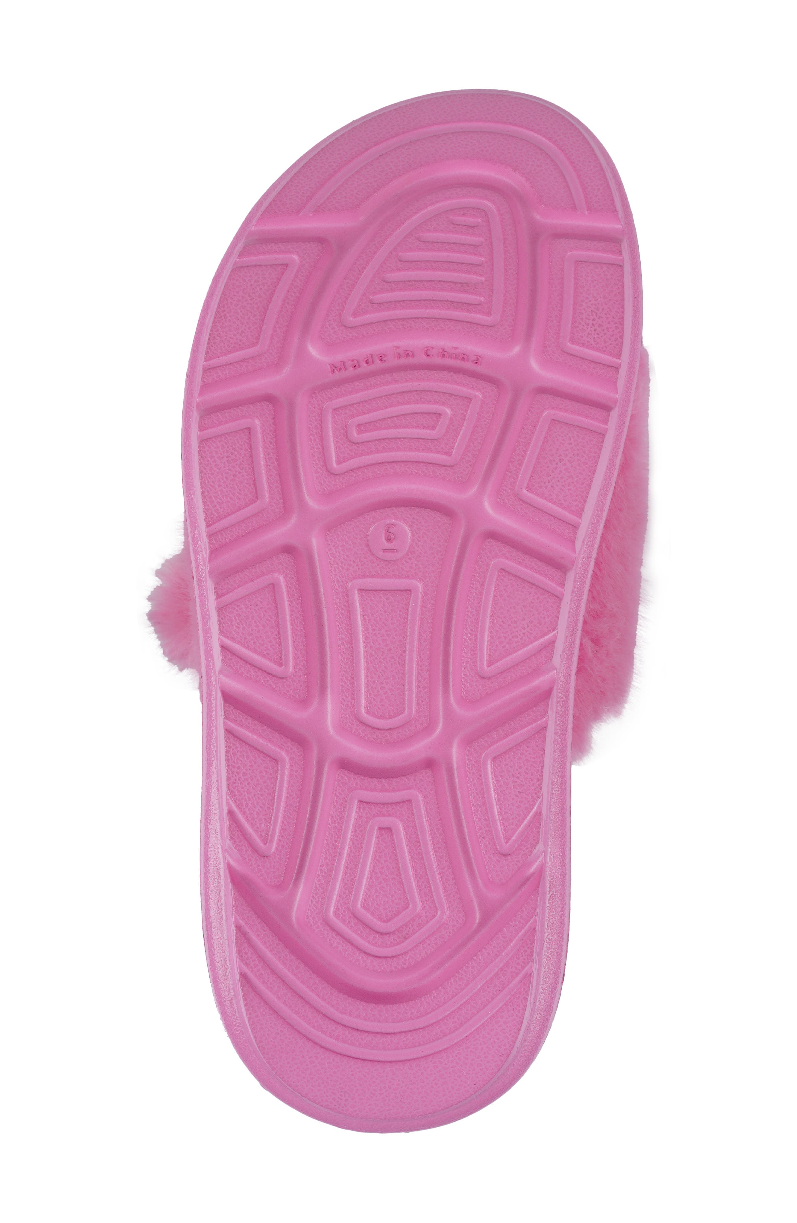 Fly Faux Fur Platform Slide Sandal, Alternate, color, PINK