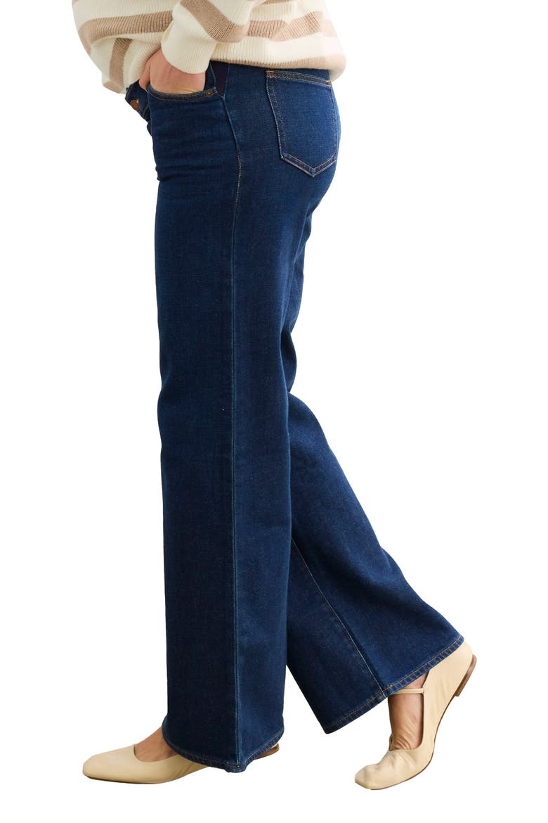 The Relaxed Wide Leg Maternity Jean, Alternate, color, True Indigo