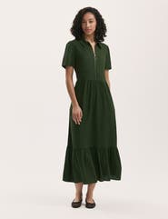 Finery London Tania Linen Blend Midi Shirt Dress