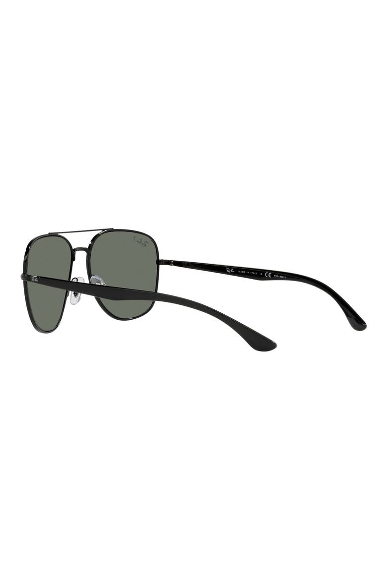 56mm Polarized Square Sunglasses, Alternate, color, BLACK/ POLARIZED GREEN