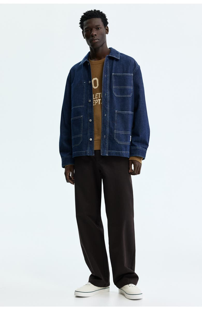 H&M Denim Overshirt, Alternate, color, Dark Denim Blue