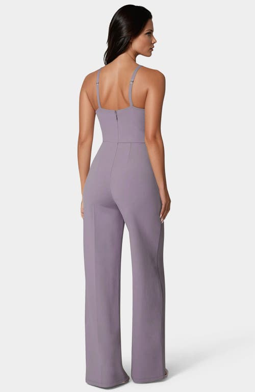 Bebe Halter Palazzo Leg Jumpsuit In Purple