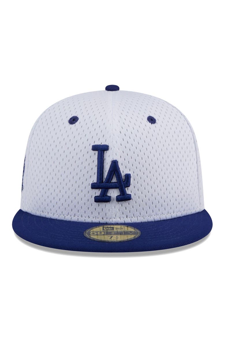 Men's New Era White Los Angeles Dodgers Throwback Mesh 59FIFTY Fitted Hat, Alternate, color, White