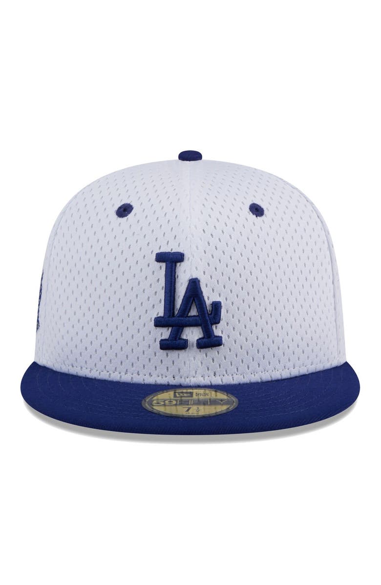 New Era Men's New Era White Los Angeles Dodgers Throwback Mesh 59FIFTY Fitted Hat, Alternate, color, 